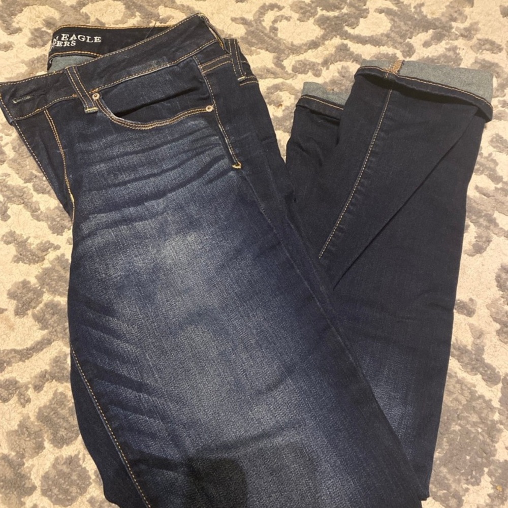 American Eagle Outfitters Women's Dark Blue Jeans